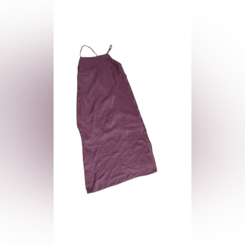 Madewell Womens Apron Midi Slip Dress Faded Eggplant Sz 2